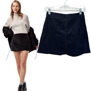 Wilfred | Corduroy Black Mini Skirt with side zip